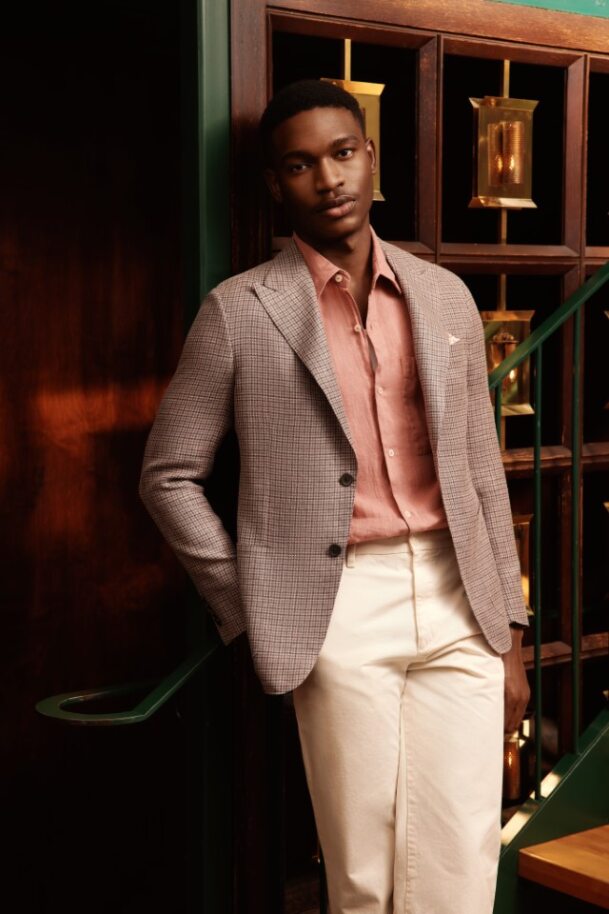 Rose Zegna Houndstooth Trim Fit Jacket